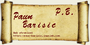 Paun Barišić vizit kartica